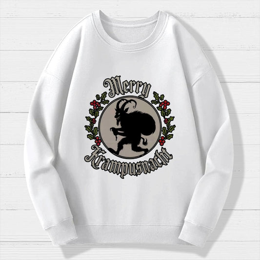 Merry Christmas  Krampus Night Geek Cotton Sweatshirt