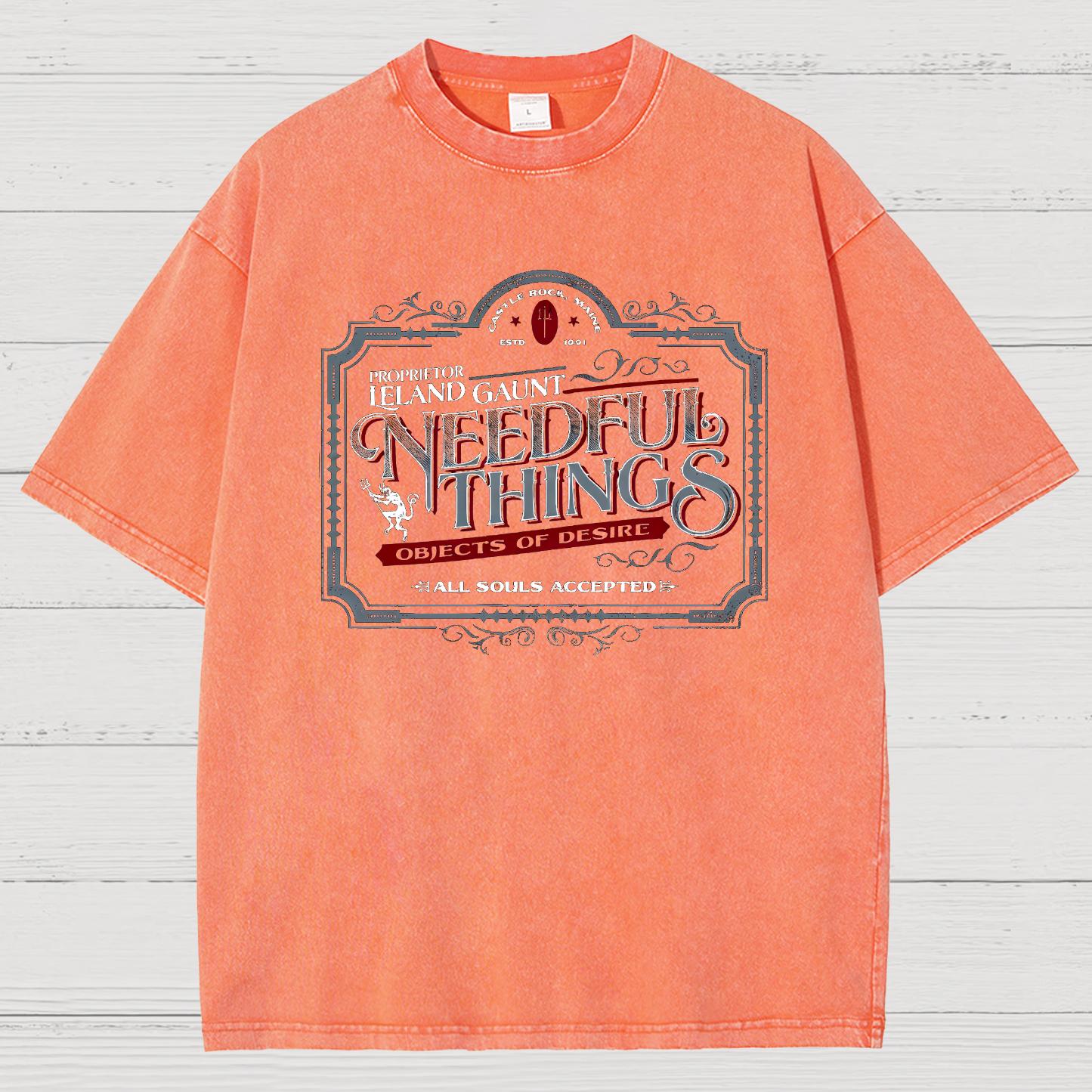 Needful Things Gothic Horror Graphic Vintage Distressed T-shirt