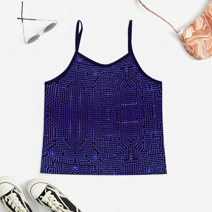 Circuit Board Women's Geek Suspender Cami Set