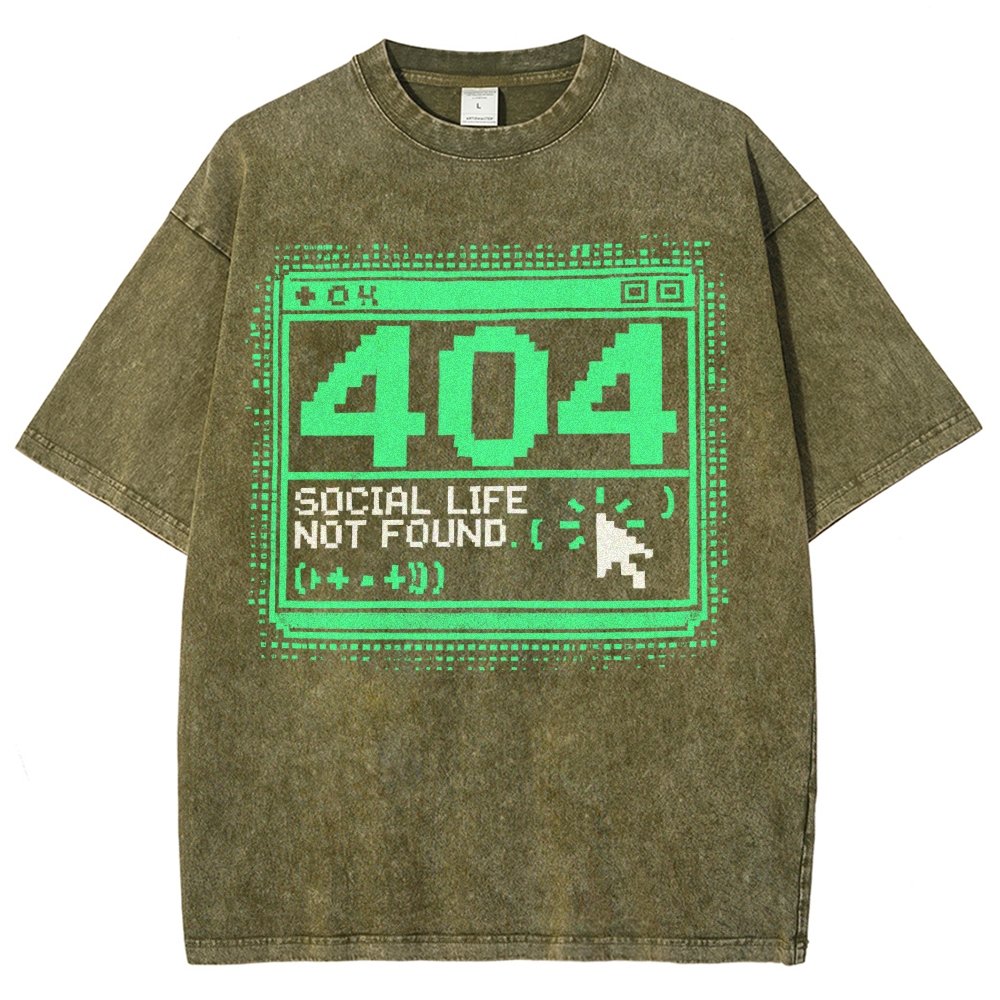 404 Social Life Not Found Vintage Distressed T-shirt