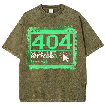 404 Social Life Not Found Vintage Distressed T-shirt