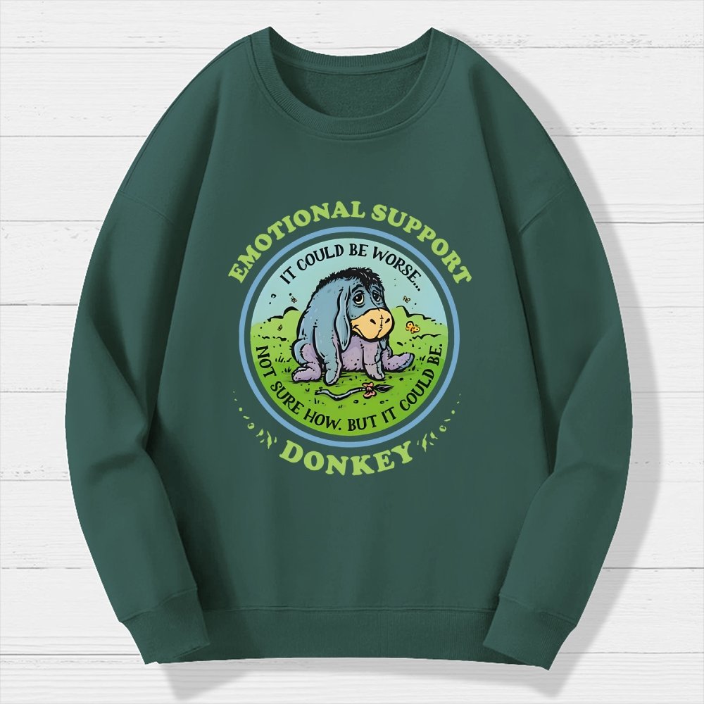 Emotional Support Donkey Geek Cotton Sweatshirt