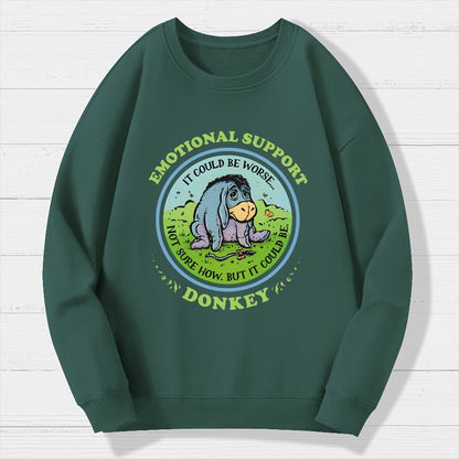 Emotional Support Donkey Geek Cotton Sweatshirt
