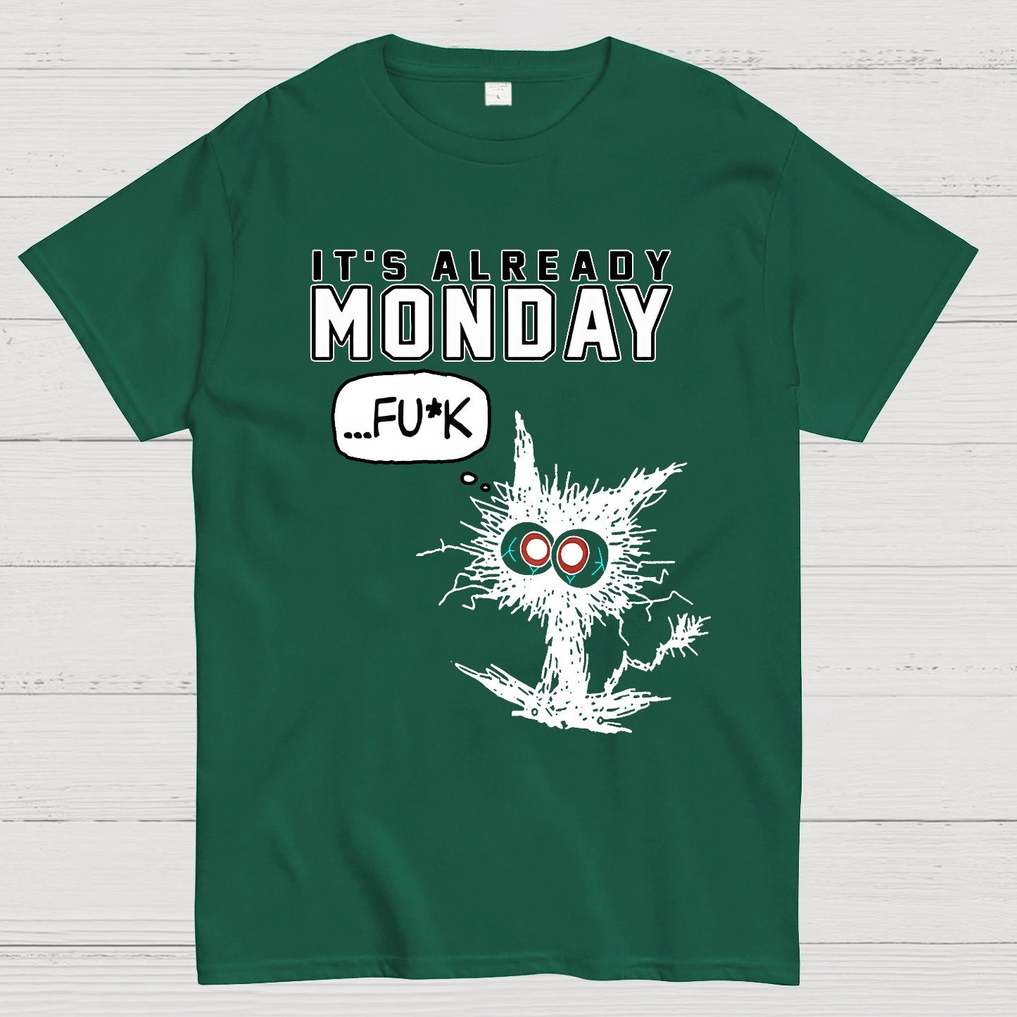 It's Already Monday Funny Cat Geek T-Shirt