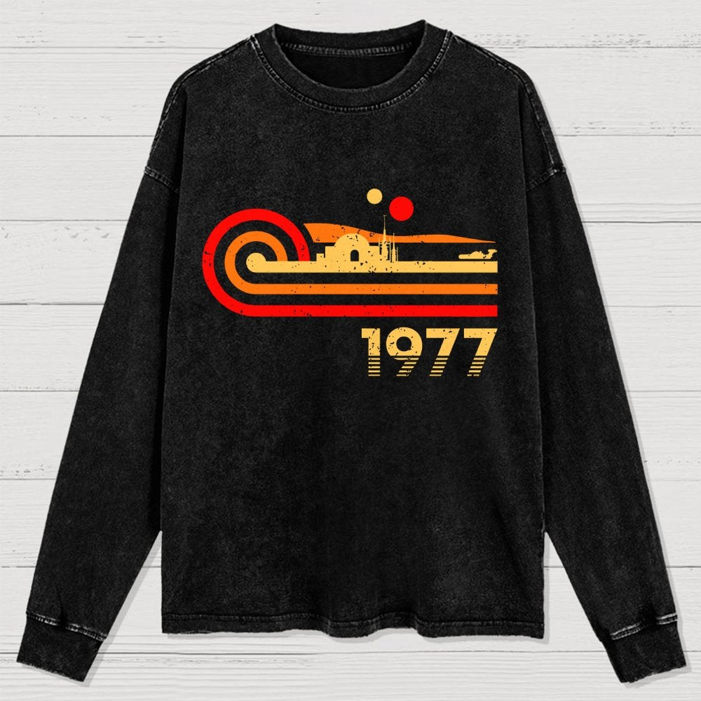 Retro Vintage Desert Planet Washed Long Sleeve Tee