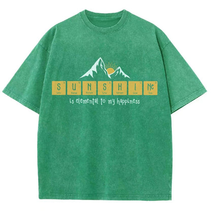 Sunshine Equals Happiness Vintage Distressed T-shirt