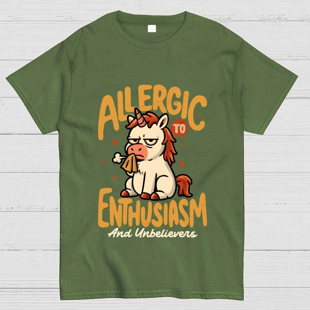 Allergic to Enthusiasm Geek T-Shirt