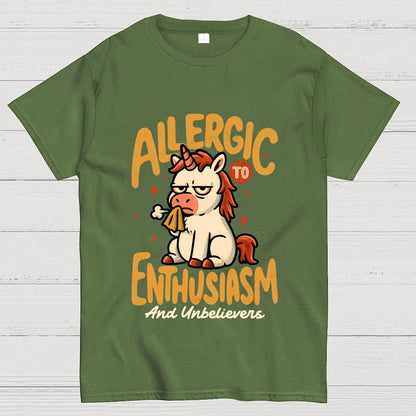 Allergic to Enthusiasm Geek T-Shirt
