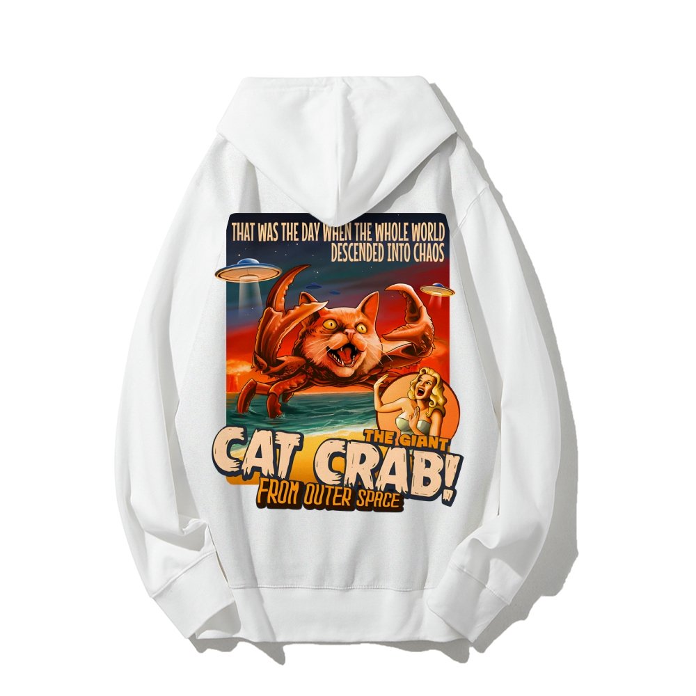 The Giant Cat Crab Geek Printed Back Cotton Hoodie