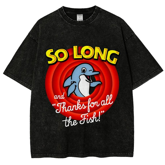 So Long And Thanks For All The Fish Vintage Distressed T-shirt