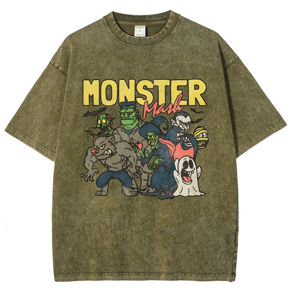Monster Mashup - Retro Ghost Halloween Vintage Distressed T-shirt