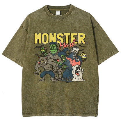 Monster Mashup - Retro Ghost Halloween Vintage Distressed T-shirt
