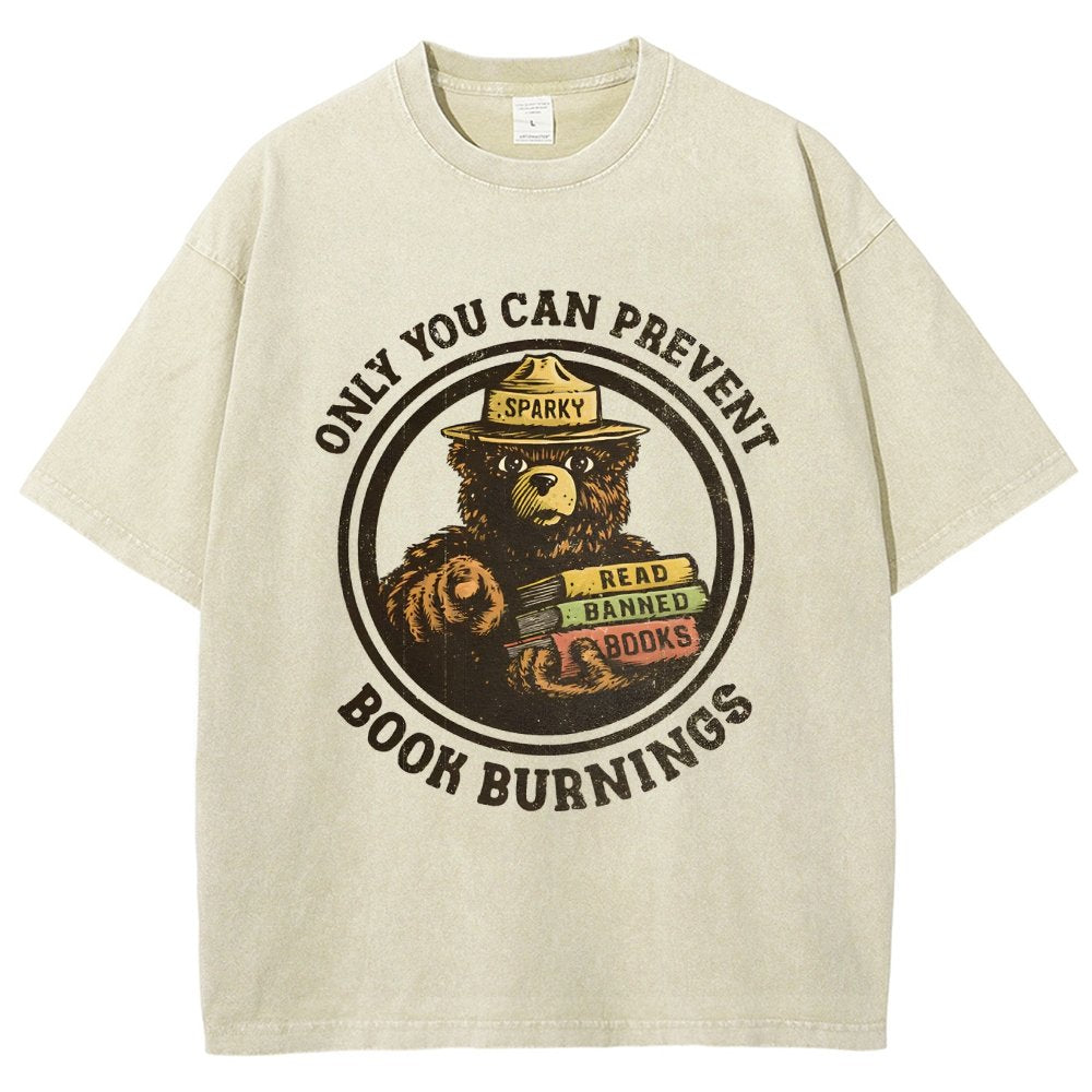 Only You Can Prevent Book Burnings Vintage Distressed T-shirt