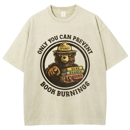 Only You Can Prevent Book Burnings Vintage Distressed T-shirt
