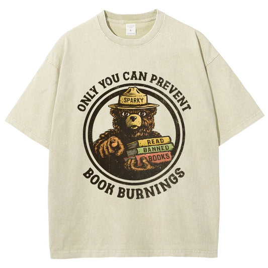 Only You Can Prevent Book Burnings Vintage Distressed T-shirt