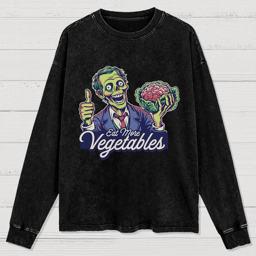 Eat More Vegetable Washed Long Sleeve Tee