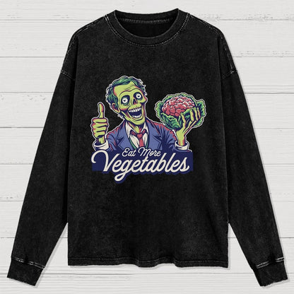 Eat More Vegetable Washed Long Sleeve Tee