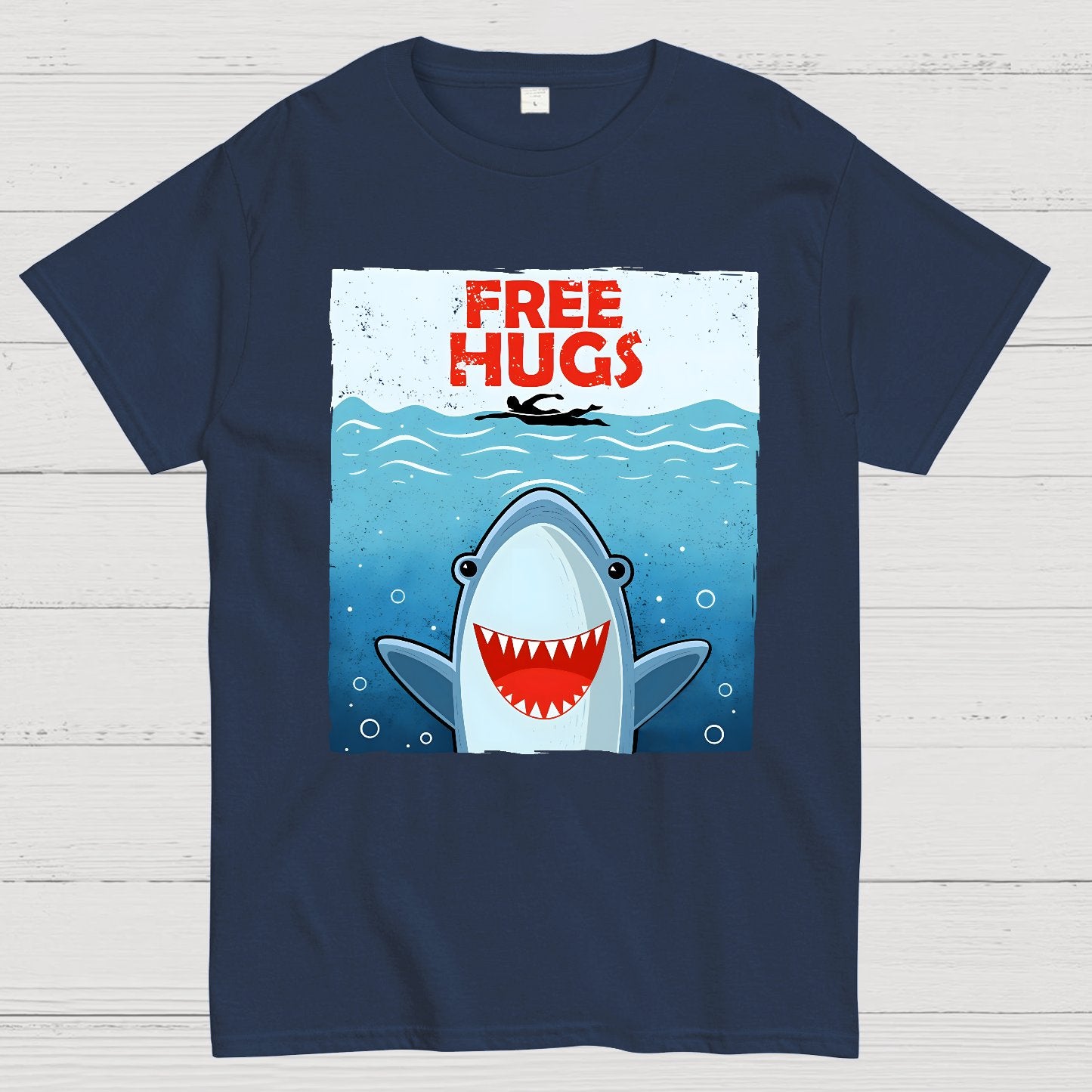 Free Shark Hugs Geek T-Shirt