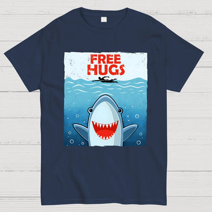 Free Shark Hugs Geek T-Shirt