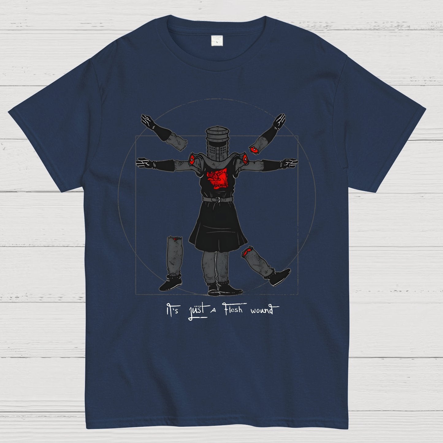 Vitruvian Man- Black Knight Geek T-Shirt