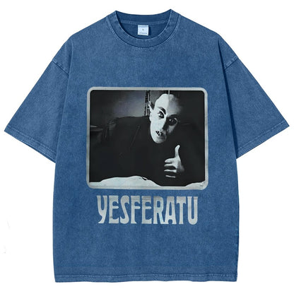 Yesferatu Funny Horror Retro Vintage Distressed T-shirt