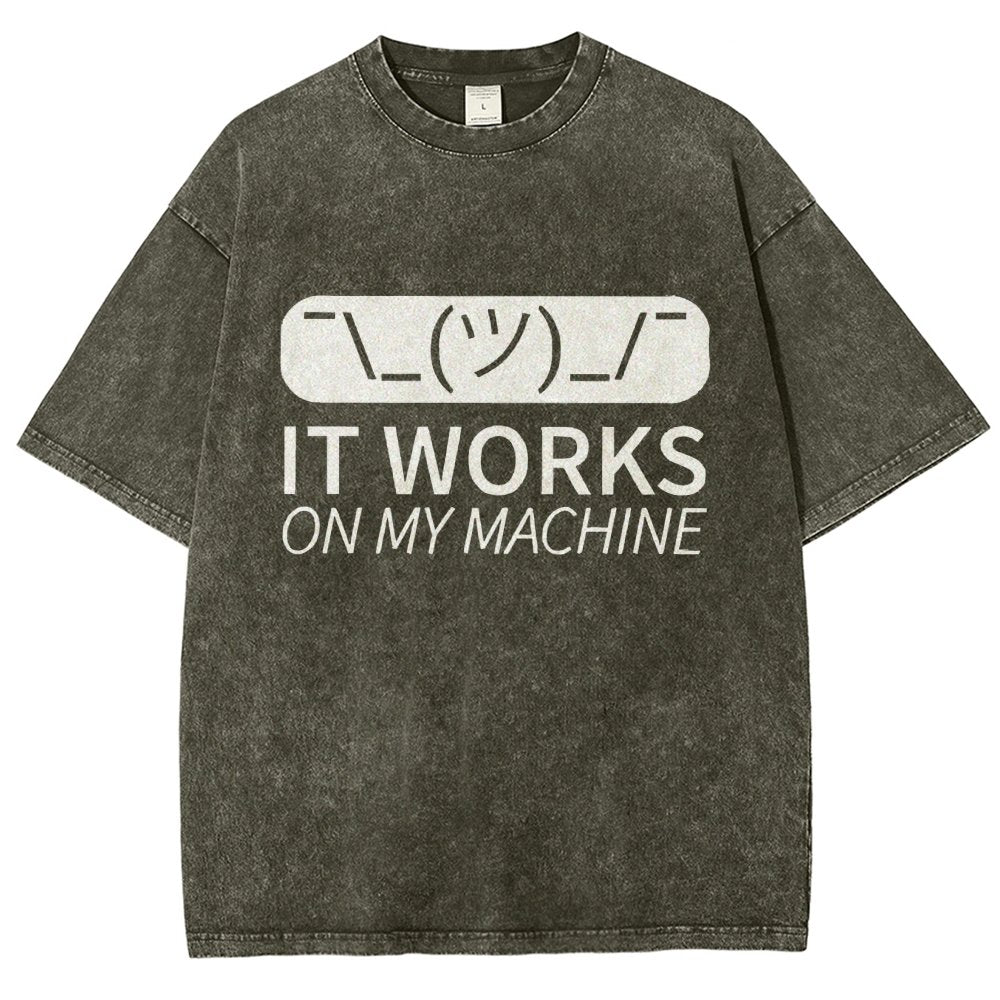 It Works On My Machine Programmer Vintage Distressed T-shirt