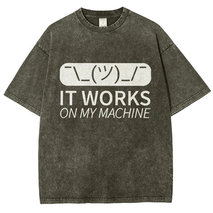 It Works On My Machine Programmer Vintage Distressed T-shirt