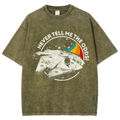 Never Tell Me the Retro Odds Vintage Distressed T-shirt