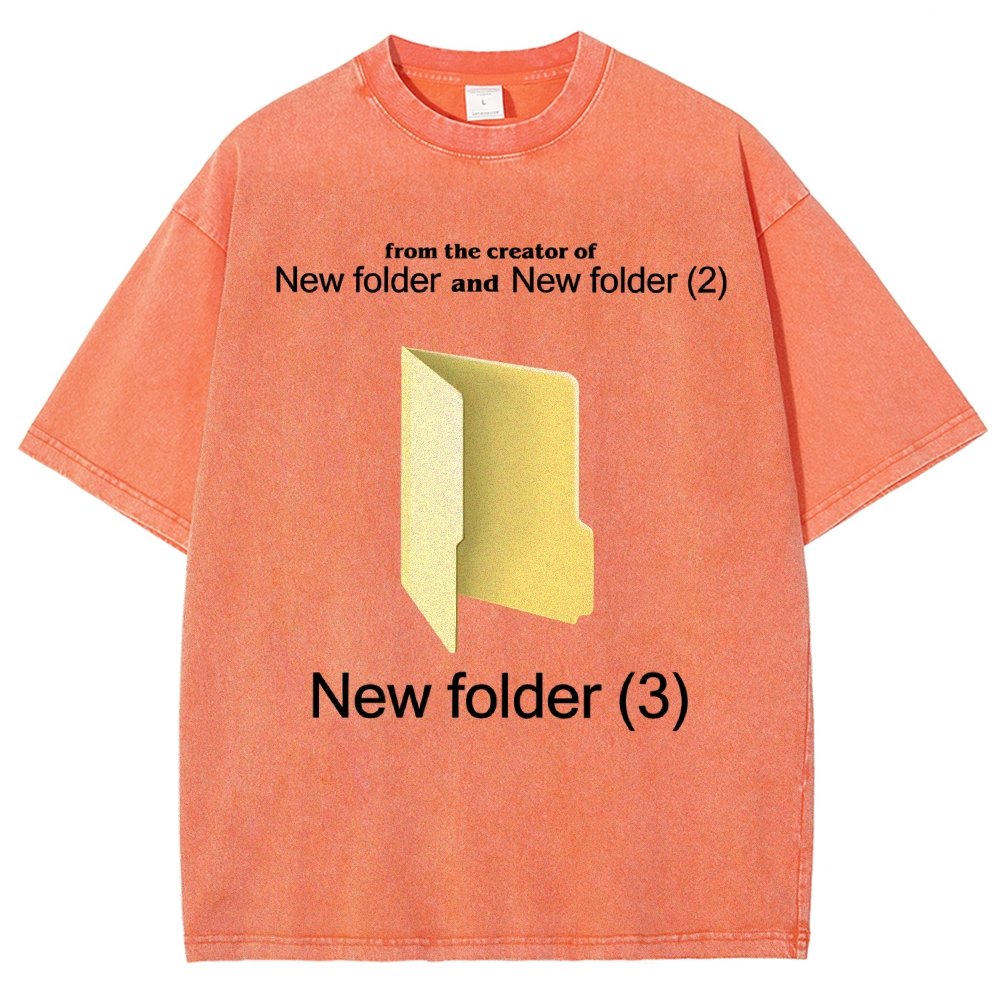 Humorous Internet meme New Folder (3) Vintage Distressed T-shirt