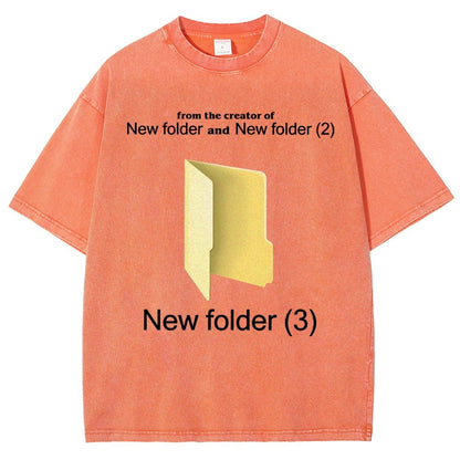 Humorous Internet meme New Folder (3) Vintage Distressed T-shirt
