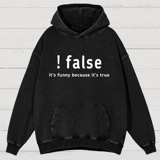 False It's Funny Because It's True Vintage Distressed Hoodie