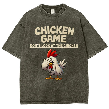 Chicken Game Don't Look At The Chicken Funny Vintage Distressed T-shirt