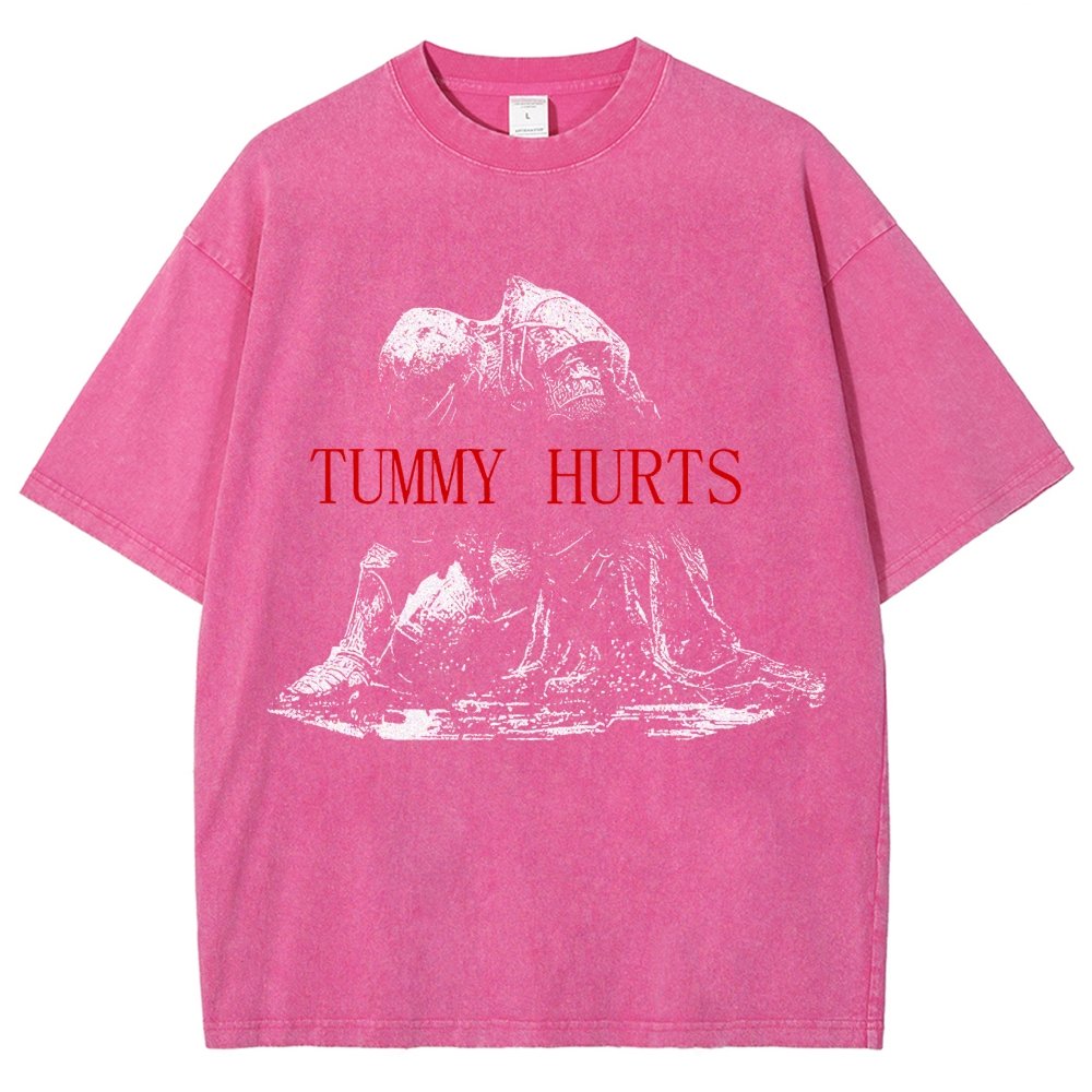Retro Tummy Hurts Vintage Distressed T-shirt
