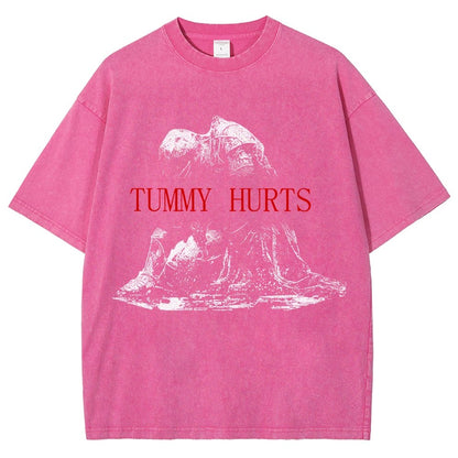 Retro Tummy Hurts Vintage Distressed T-shirt