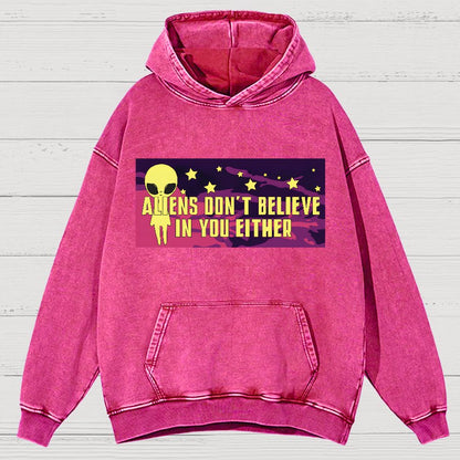 Mysterious Beings Don't Believe In You Either Vintage Distressed Hoodie