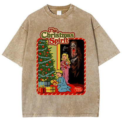 The Christmas Spirit Vintage Distressed T-shirt