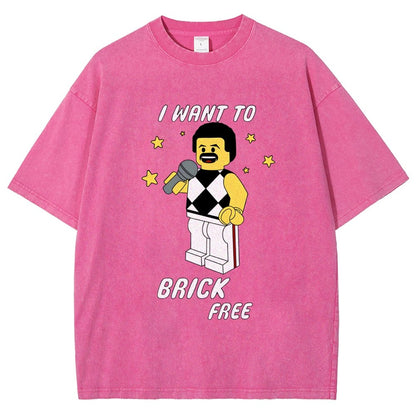 I Want To Brick Free Vintage Distressed T-shirt