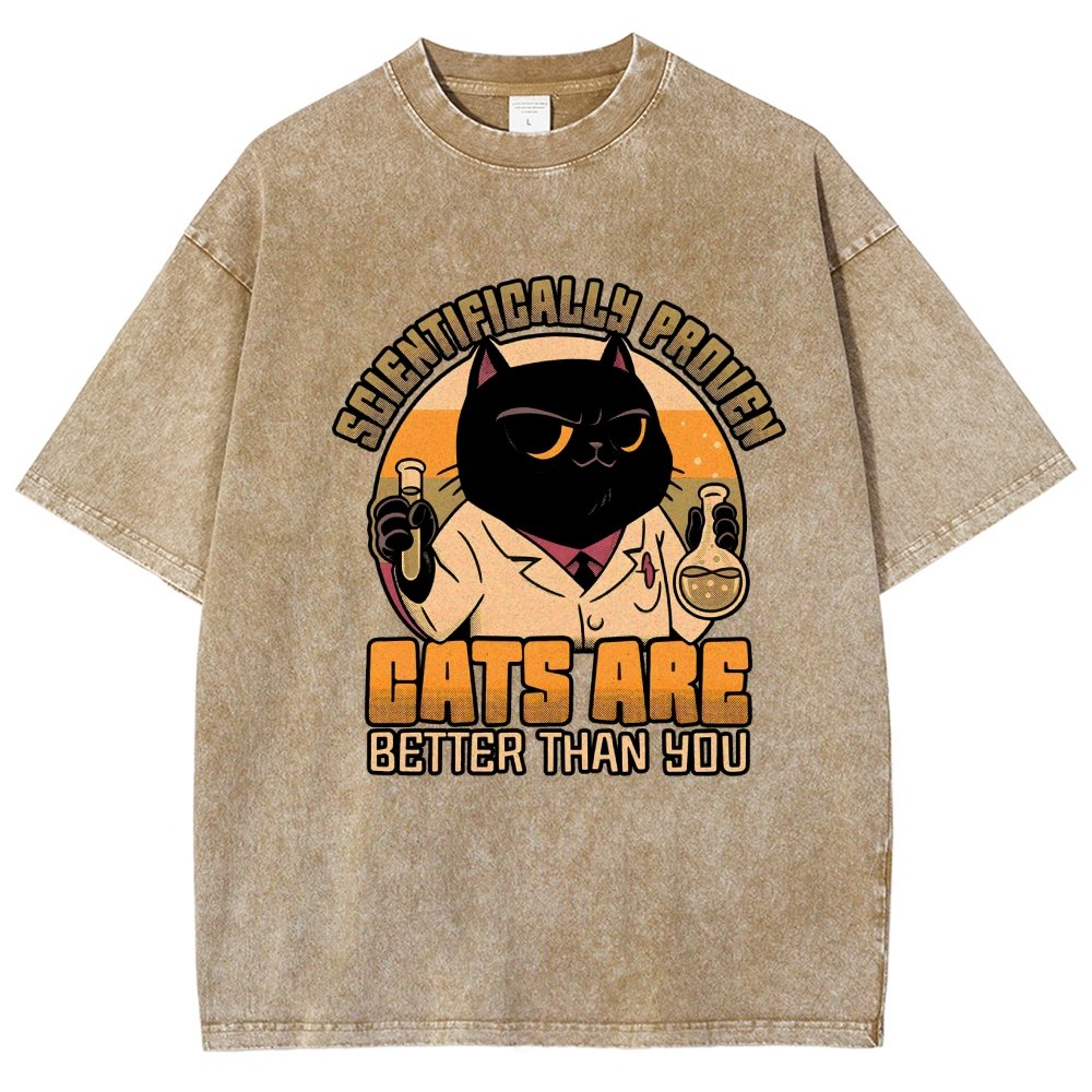 Cats Are Better Vintage Distressed T-shirt