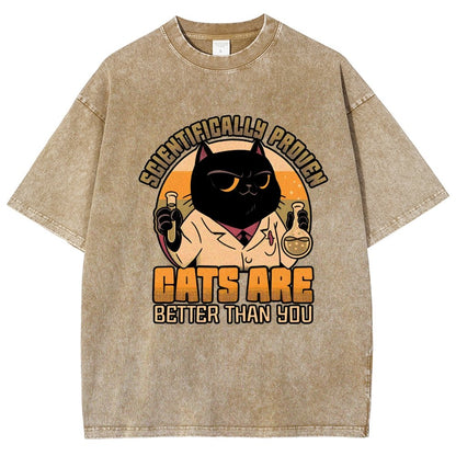 Cats Are Better Vintage Distressed T-shirt