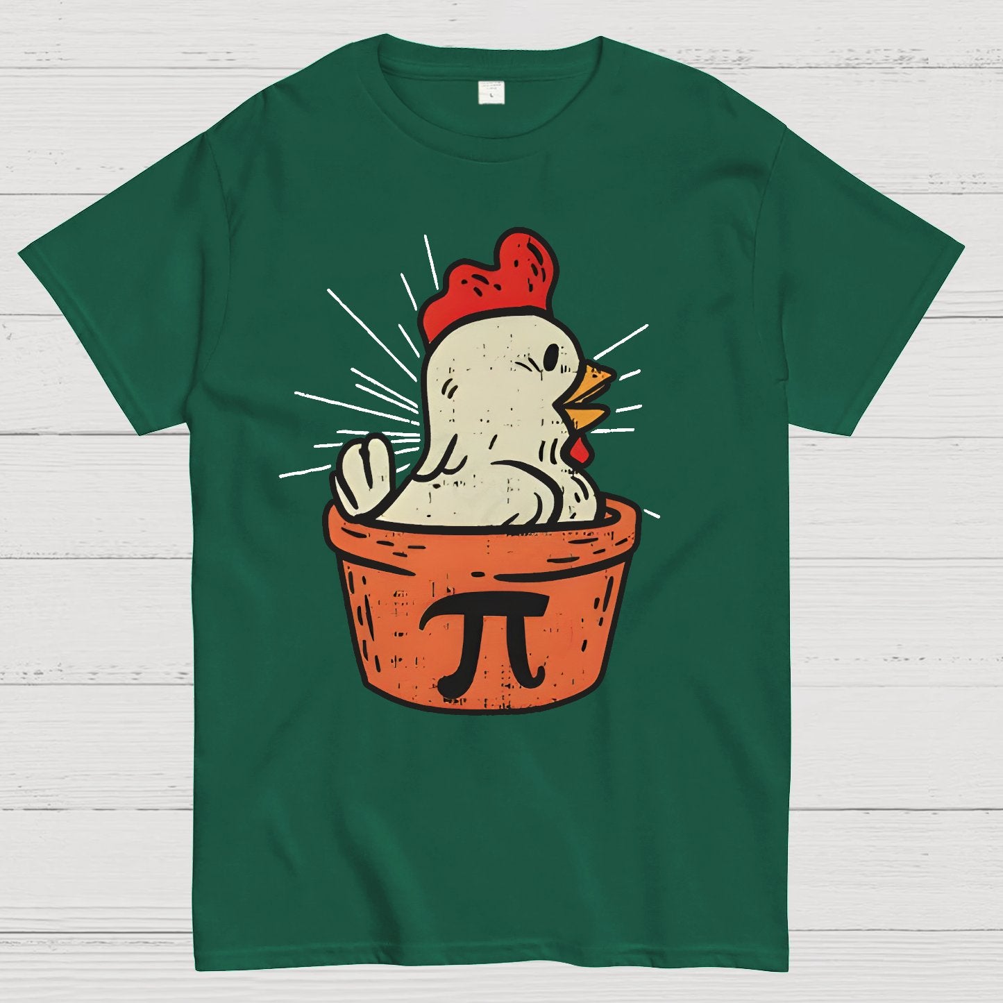 Funny Chicken Pot Pi Geek T-Shirt