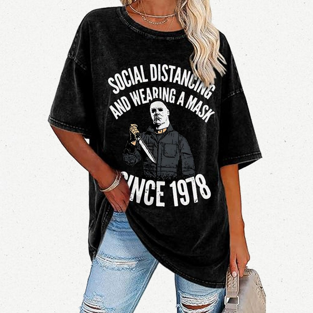 Maintain Social Distance Vintage Distressed T-shirt