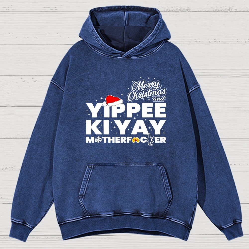 Merry Christmas And Yippee Ki Yay Motherfucker Vintage Distressed Hoodie