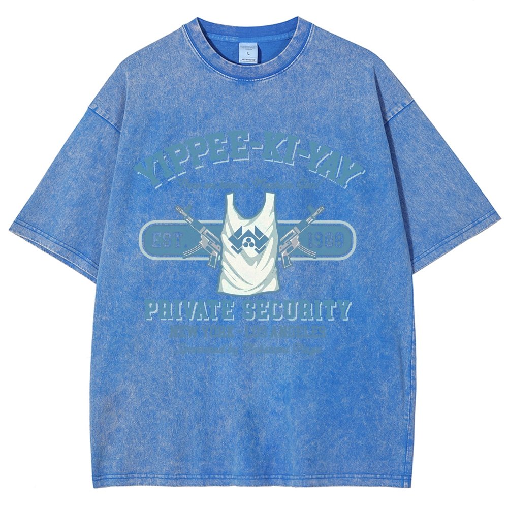 Yippee Ki Yay Security NY-LA Vintage Distressed T-shirt