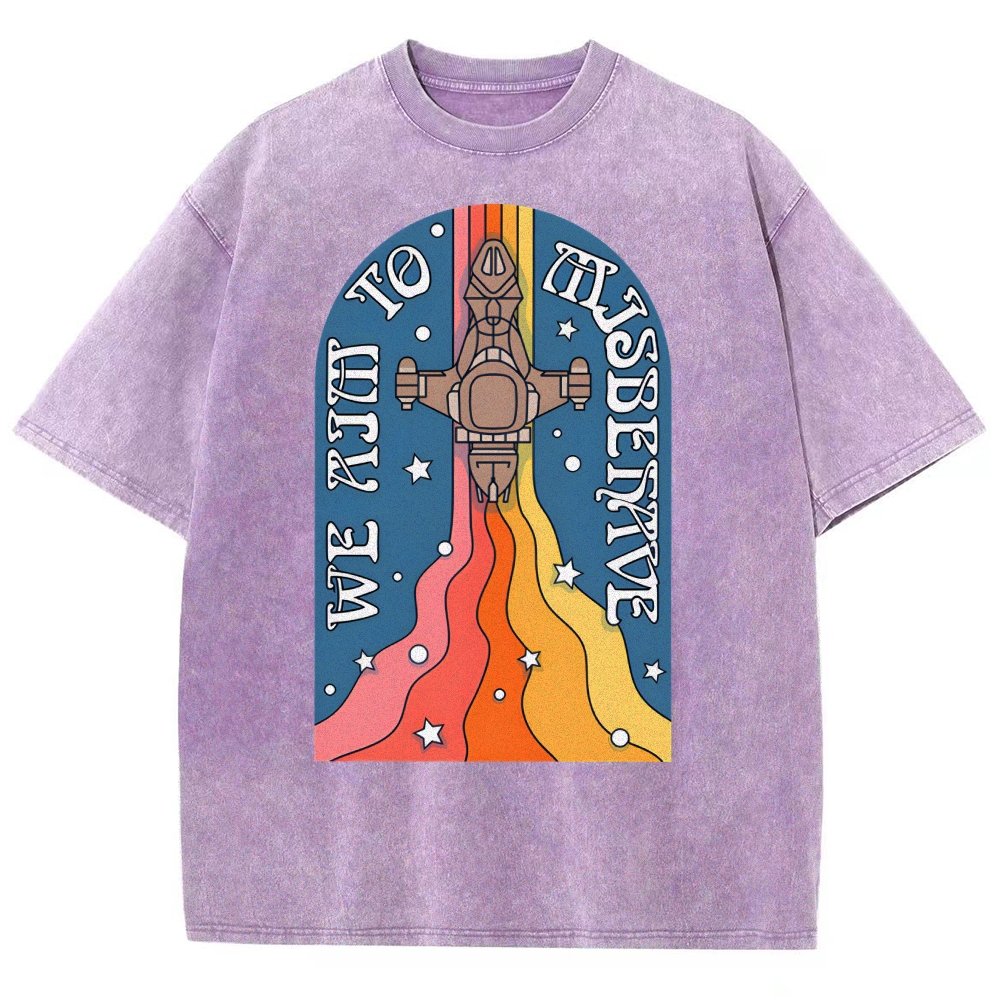 Psychedelic Aim to Misbehave Vintage Distressed T-shirt