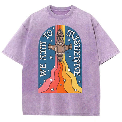 Psychedelic Aim to Misbehave Vintage Distressed T-shirt