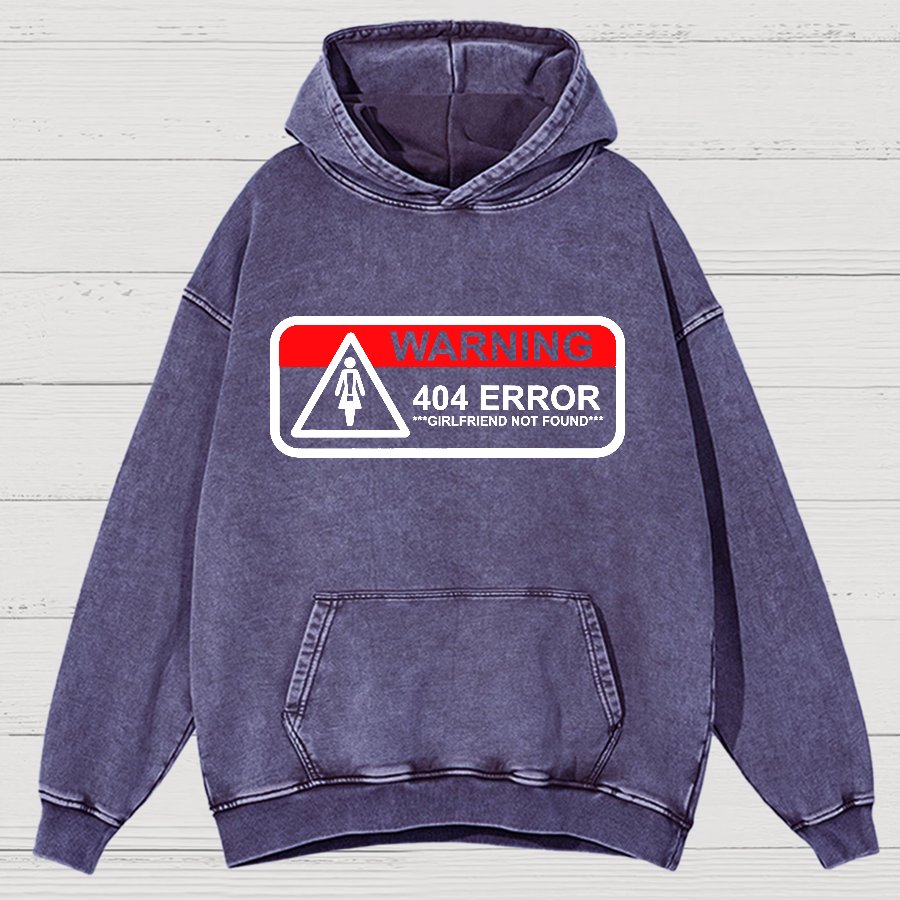 Girlfriend Not Found 404 Errorfunny Warning Vintage Distressed Hoodie