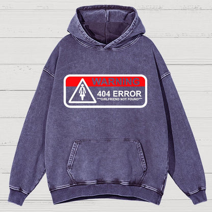 Girlfriend Not Found 404 Errorfunny Warning Vintage Distressed Hoodie