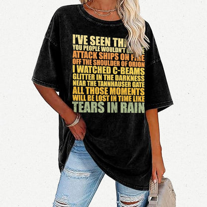 Tears In Rain Vintage Distressed T-shirt