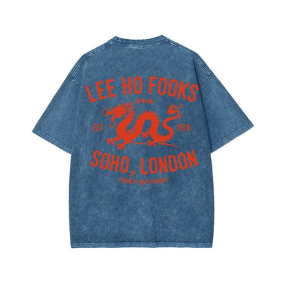 Lee Ho Fooks Front And Back Printing Washed T-shirt