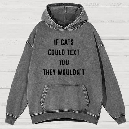 If Cats Could Text You Vintage Distressed Hoodie